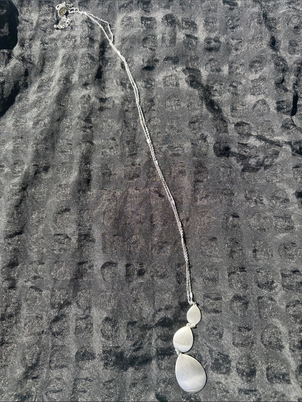 LOFT Silver Three-Teardrop Pendant Necklace